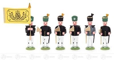 Figuren Miniatur-Bergaufzug mit Fahnenträger (6) Höhe = 60mm NEU  Bergmänner