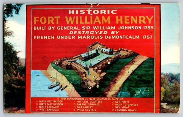 Lake George, New York - Fort William Henry - Vintage Postcard - Unposted