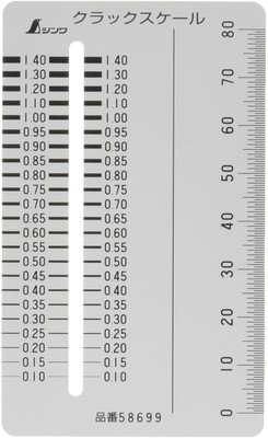 Shinwa Sokutei 58697 Clear Crack Scale – 91x55x0.2mm – For Measuring Concrete Cracks On Walls & Foundations