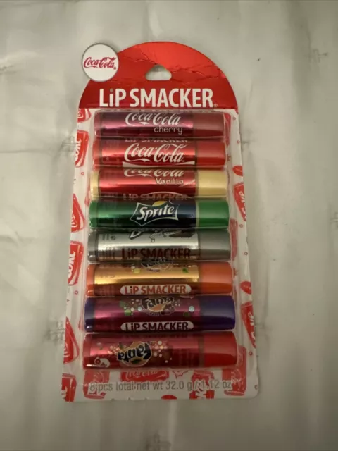 NEW Lip Smacker COCA-COLA Flavored Lip Balm, 8 Count, FANTA Sprite ROOT BEER