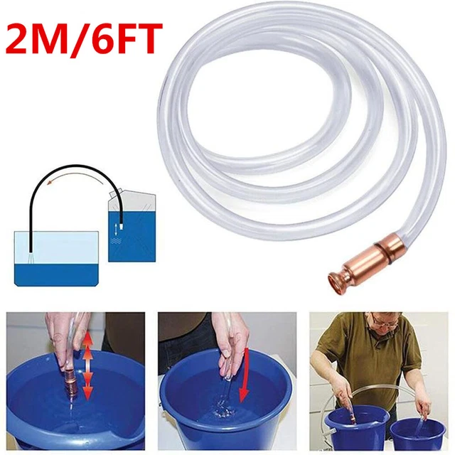 PVC FUEL SIPHON Hose Copper Jiggler Jiggle Siphon Pump Pipe Tube 3/4