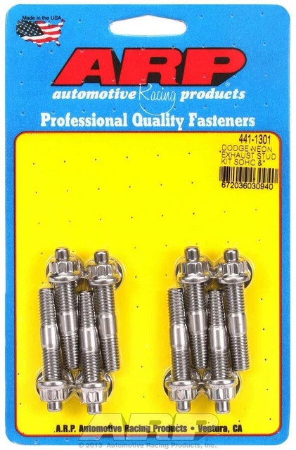 Arp Header Stud 2.000 In 12 Point Nuts Polished Mopar 4-Cyl 8 Pc P/N 441-1301