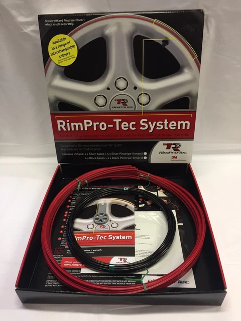 PROTEZIONE CERCHIO RUOTA (RIM-PRO TEC) 4x Rosso Esterno con 4x Nero Interno 14"-22"