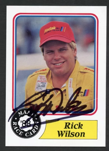 Rick Wilson #68 signed autograph auto 1988 Maxx NASCAR Racing Trading Card