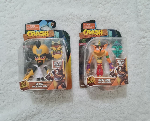 CRASH BANDICOOT AND Dr Neo with Masks 4.5 inch Collectable Figure Wave ...