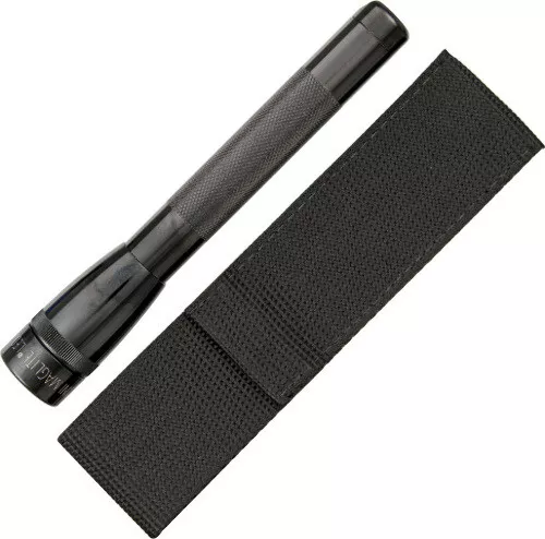 Mag-Lite Mini Pro LED Flashlight 6 1/2" overall. Textured black anodized aluminu