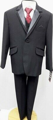 Brand New Boys Formal 5Piece Suit Boy Prom Wedding Suit Black  Ages 1 To 15