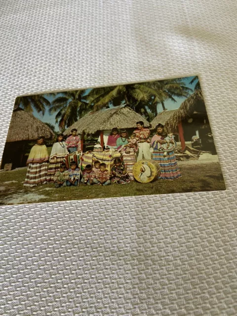 postcard Seminole Native Americans photo Miami Original divided Unposted