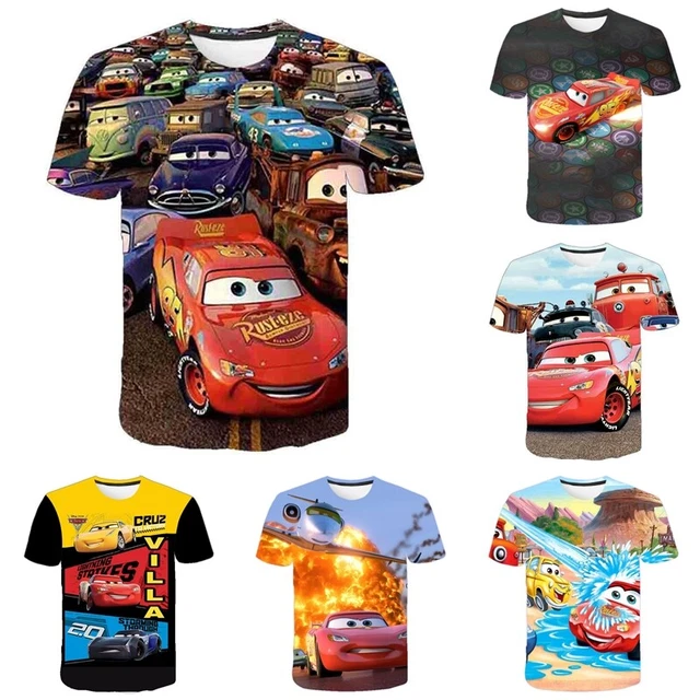 Kids Boys Girls Cars Lightning McQueen Casual Short Sleeve T-Shirt Tee Top Gift