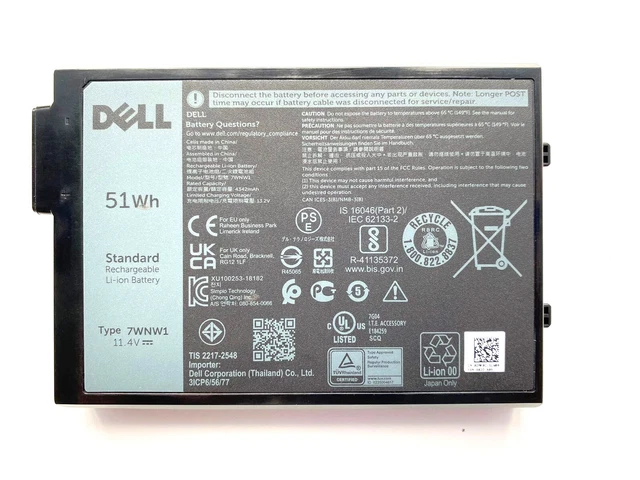 Dell 7wnw1 Akku kompatibel mit Dell Latitude Rugged 5420 5424 7424