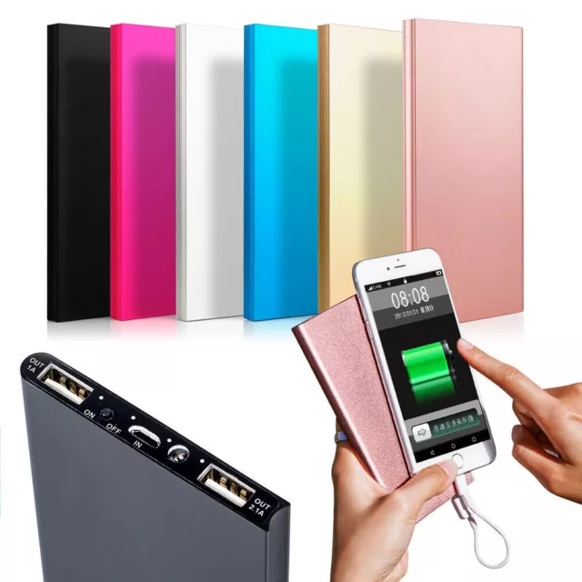 Portable Slim Power Bank 9000000mAh Battery Charger Pack 2USB For Mobile Phone