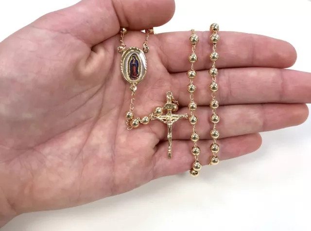 Aretes Rosario Virgen 3 Oros Laminado 18K|18K Gold Plated Virgin Rosary  Earrings