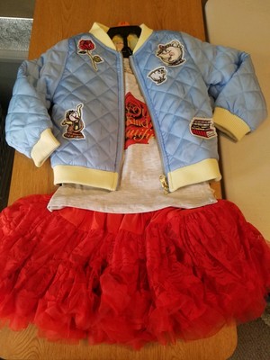 Disney Princess Belle Tutu Couture Toddler Girls 3-piece Skirt Set, Jacket NEW 2