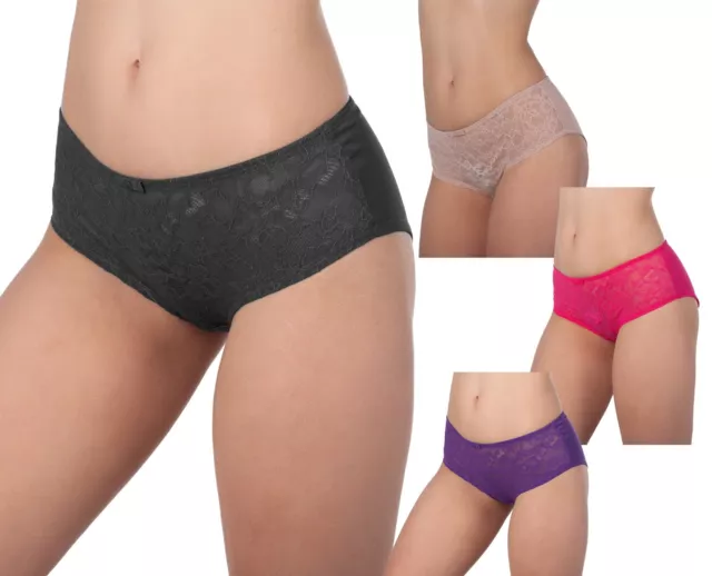 Panache Sculptresse Pure Lace Mid Rise Brief Panty 6934 Sizes L - 5XL - 4 Colors