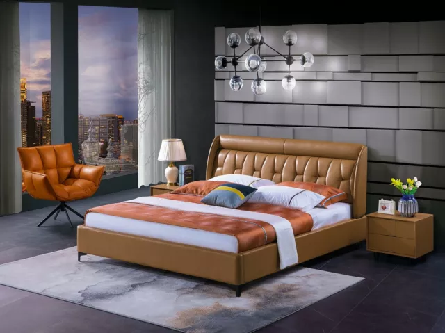 Luxe Chambre à Coucher Meuble Lit 2x Table de Chevet Set Lits Hôtel 3tlg. Séjour