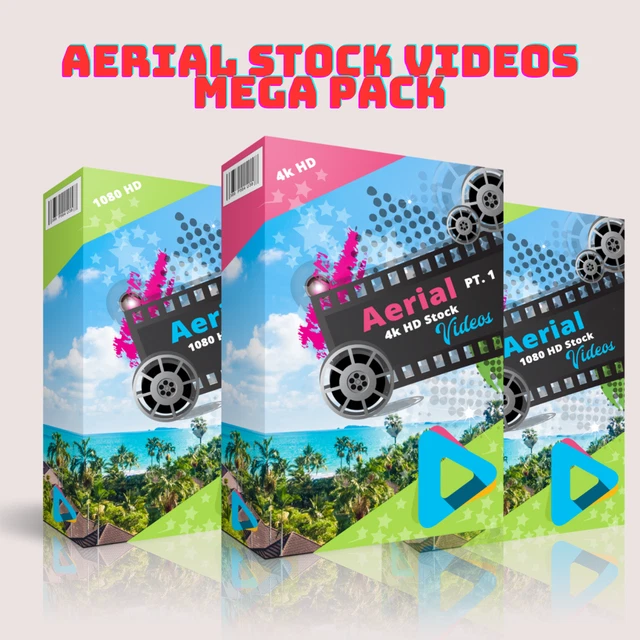 Aerial 4K HD and 1080 HD Stock Videos mega pack