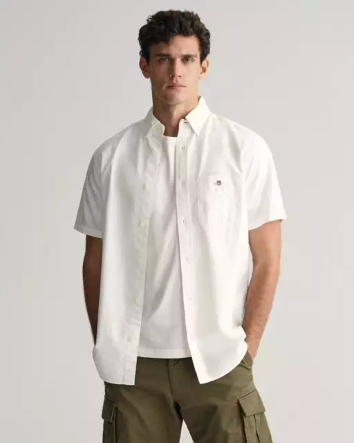 GANT Mens Regular Fit Short Sleeve Oxford Shirt