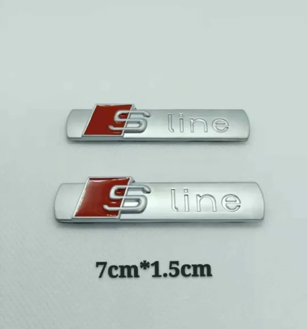 2X LOGO S Line Emblème Badge Adhésif Sline Métal Silver Matt EUR