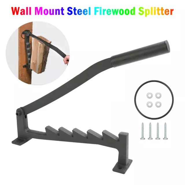 Wall Mount Steel Firewood Splitter Kindling Wood Cracker Cutting Tool for Home