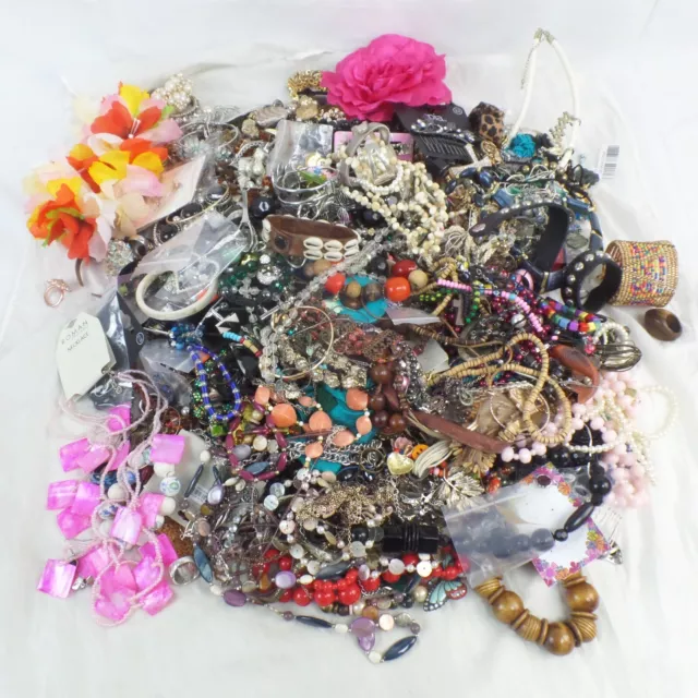 HUGE 9KG Job Lot Costume Jewellery Necklaces Bracelets Earrings Rings Mixed