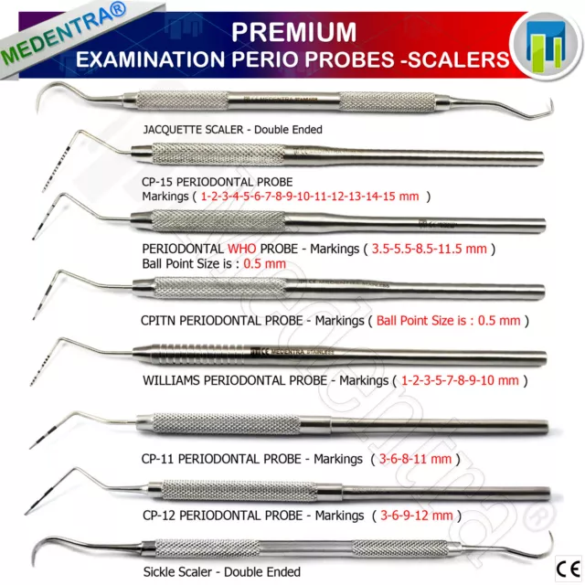 Dentist Perio Probes for Pocket Depth Dental Examination Periodontist Probes CE