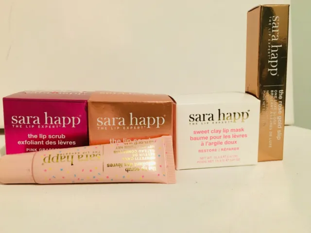 Sara Happ Lip Scrub, Mask, Gloss - U Pick-Peach, Grapefruit, Vanilla, Cake Vegan 3