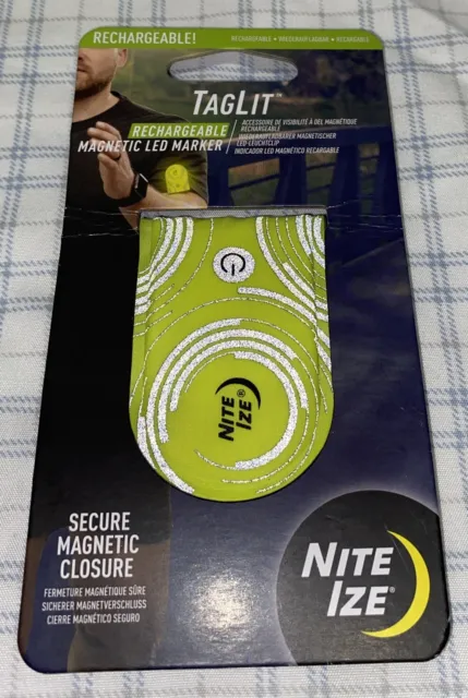 Marcador LED magnético luz reflectante recargable seguridad Nite Ize TagLit verde