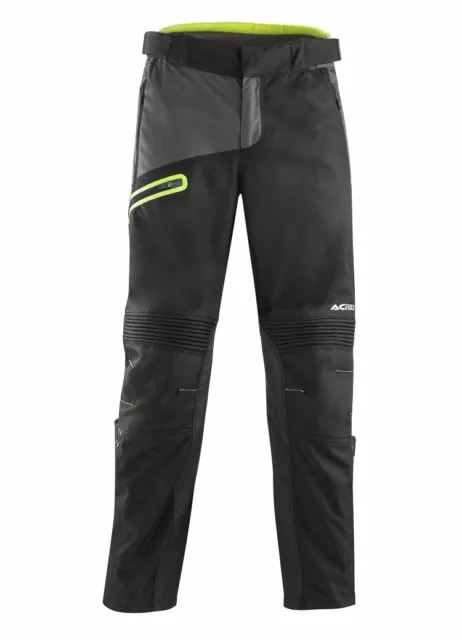 Pantaloni Pants Enduro One Gamba Larga Acerbis Baggy Nero Giallo Fluo Tg 40 (56)