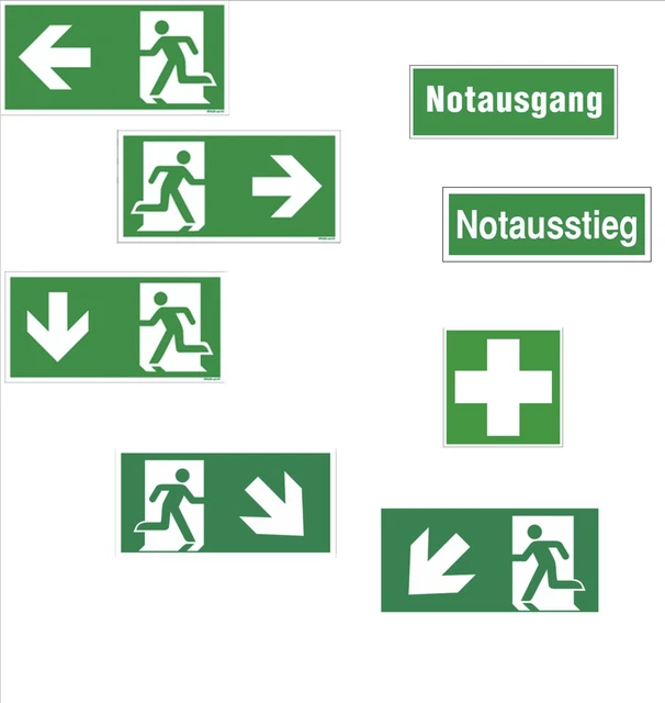 Fluchtfenster-Aufkleber Nachleuchtend – Selbstklebend Für Notausstieg – 20x20 Cm Sicherheitsschild