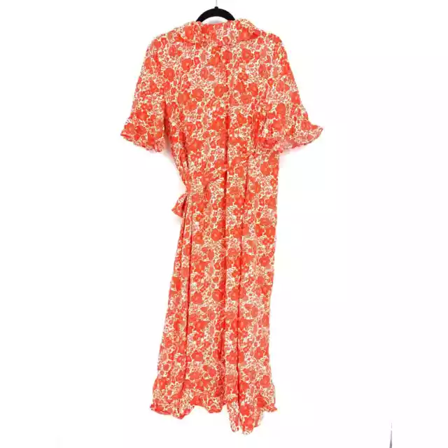 Topshop Maternity Women's SZ 10 Wrap Dress Floral Print Waterfall Ruffle NEW 2