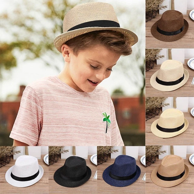 Babyzubehör Erstausstattung Strand Stroh Gangster Kinder Fedora Mütze