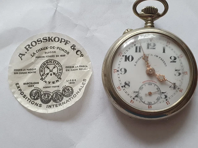 Montre à Gousset Ancienne MGBM Genève - 51mm, Plaquée Or, Années 1920, Mécanique, Occasion