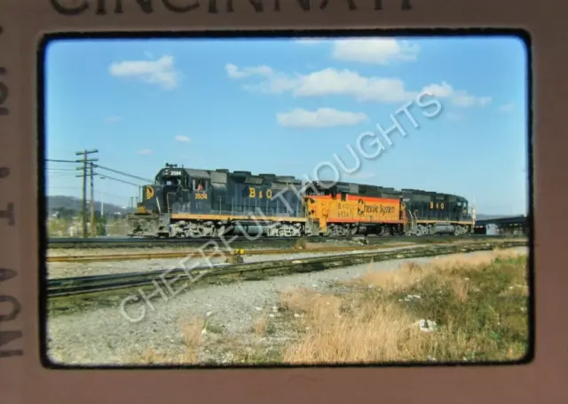 Original '74 Kodachrome Slide B&O Baltimore Ohio 3504 GP35 Cincinnati, OH   38W5