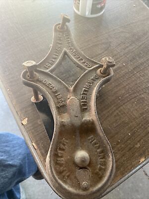 Antique Sliding  Barn Door Hanger 2 Rollers Cast Iron Allith Prouty Co.