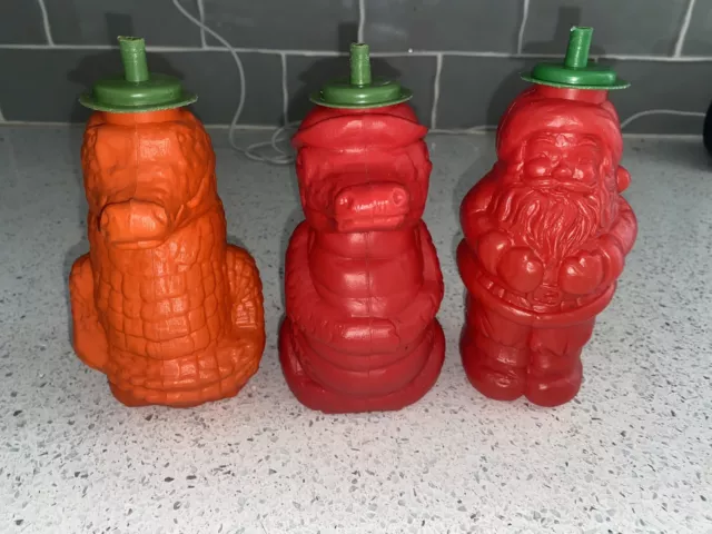 Vintage Rax Restaurant Red Uncle Al Alligator Santa Claus Sippy Cup Rare 1980s