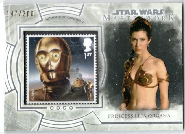 Star Wars 2018 Topps Masterwork Royal Mail Postage Stamp S-Cp Prins Leia 147/200