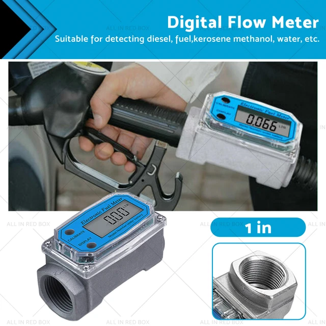 1 INCH TURBINE Digital Diesel Water Fuel Flow Meter Oval Gear Flow ...