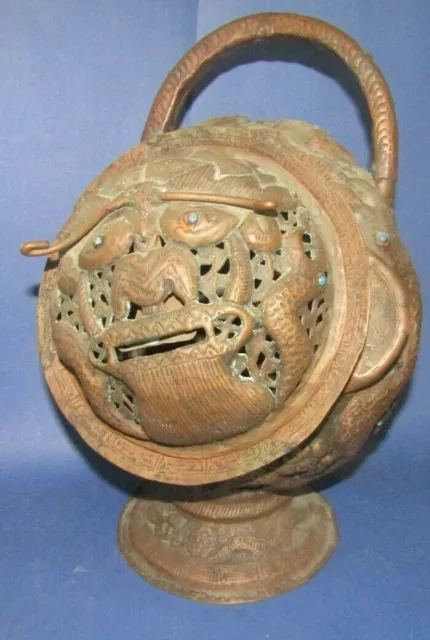 Very Large Burn Incense Chinese Copper Incence Burner Thai Asian