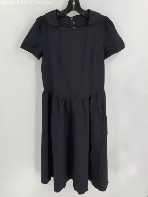 Comme Des Garçons Womens Navy Short Sleeve Midi Fit And Flare Dress Size XS COA