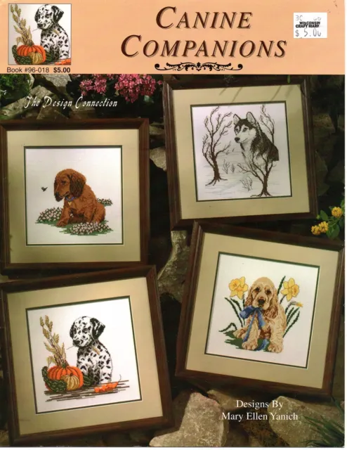 Canine Companions Dog/Puppy Cross Stitch Pattern Mary Ellen Yanich  EUC