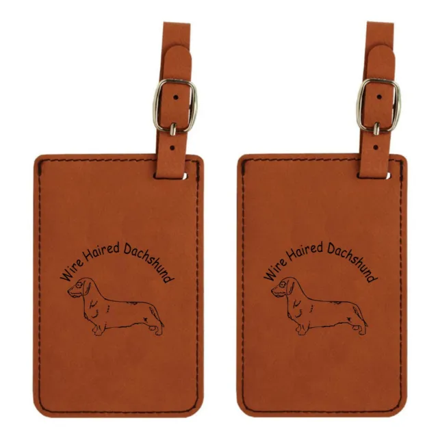 L3041 Wire Haired Dachshund Luggage Tags 2Pk FREE SHIPPING 200 Breeds Available