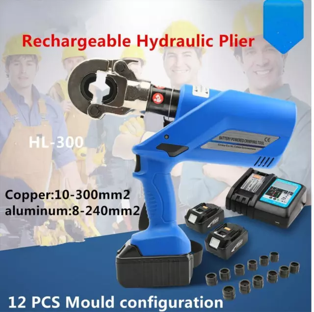 18V Electric Hydraulic Crimping Tools Charging Type Powered Wire Crimpers HL-300