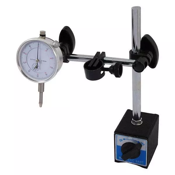 Dial Test Indicator DTI Gauge + Magnetic Base Stand Metric Precision Clock Gauge