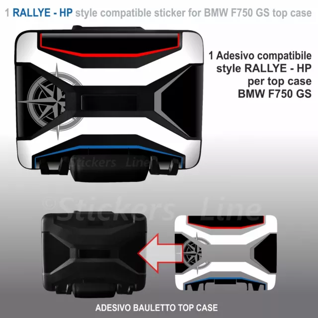 Adhésif Top Case BMW F750 GS Valises Plastique Noir Vario Style Rallye - HP