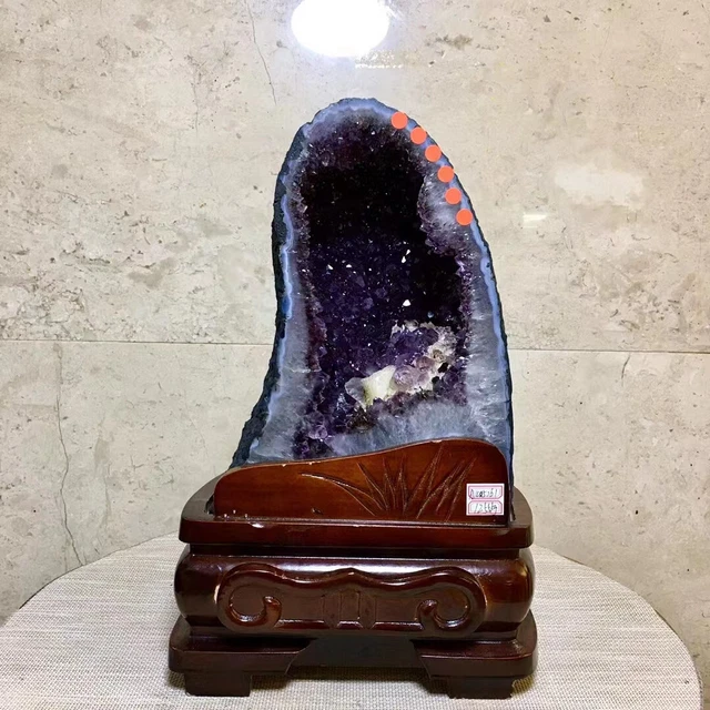 27.61LB Natural Amethyst Geode Crystal Quartz Specimen Healing+stand