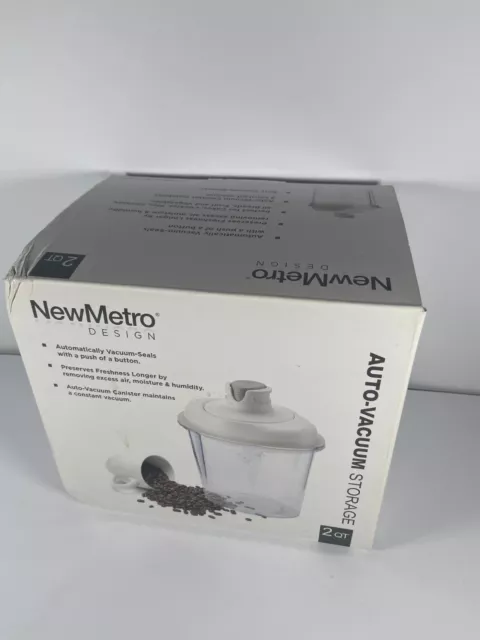 New Metro Design Auto-Vacuum Storage 2 QT Push Button Vacuum-Seals new in Box