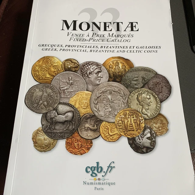 Catalogues 2023 CGB : MONETAE 33 Grecques, byzantines, Gauloises. Nouveau