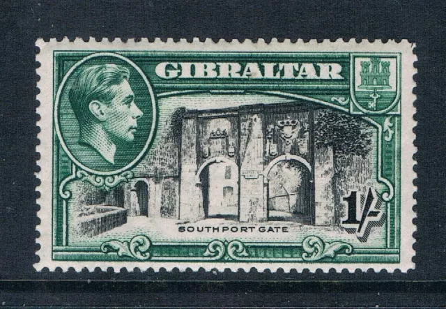 Gibraltar 1938 -1sh KGVI Scene -Black & Green- Perf 14- SC 114a [SG 127] MINT C2