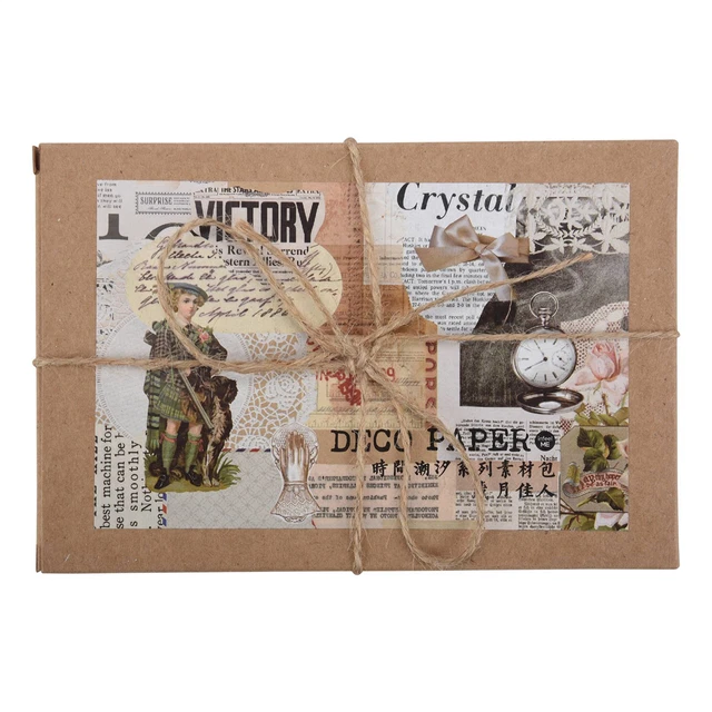 200 Stück Vintage Ephemera Pack Müll Tagebuch Kit Sammelalbum Planer Zubehö N8Q6