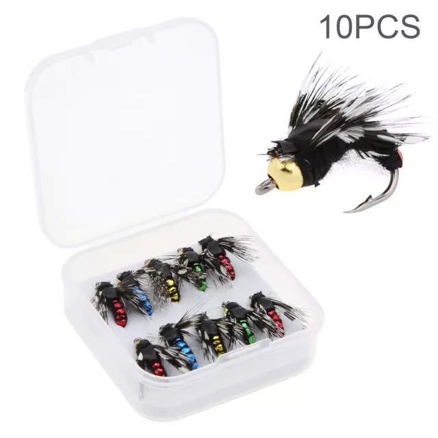 10pcs Fly Fishing Lures Kit Artificial Bait Hooks for Bass Trout Salmon Fishing